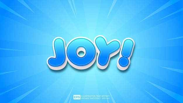 Carattere di effetto testo 3d modificabile joy