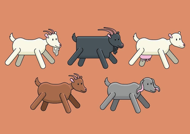 Vector joy goat various color vector