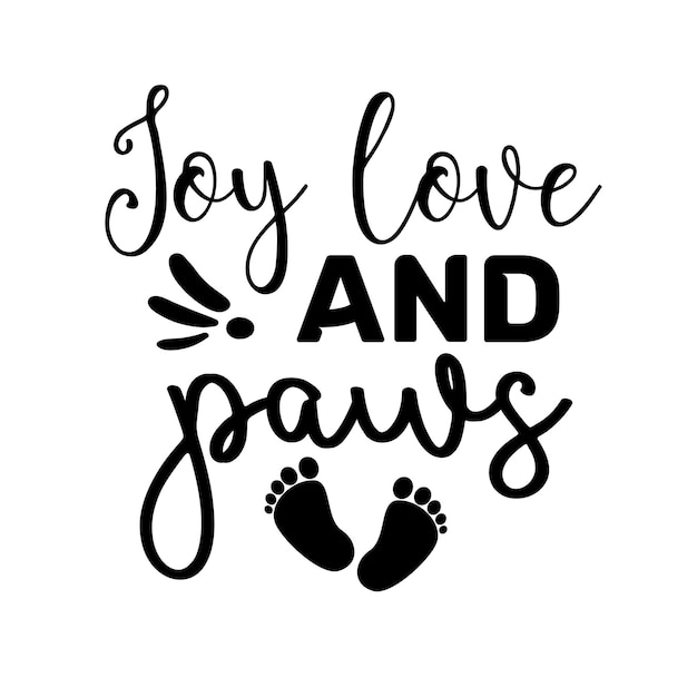Радость любовь и лапы дизайн футболки