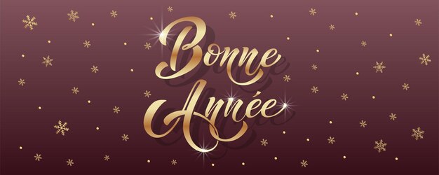 Joyeux noel and Bonee Annee Merry Christmas card template with greetings in French