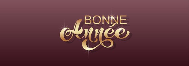 Vector joyeux noel and bonee annee merry christmas card template with greetings in french