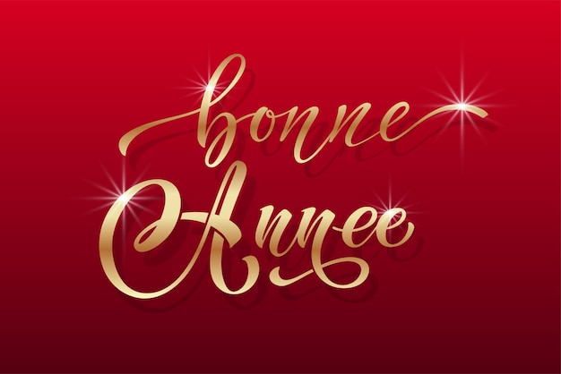 Vector joyeux noel en bonee annee vrolijke kerstkaart sjabloon met groeten in het frans