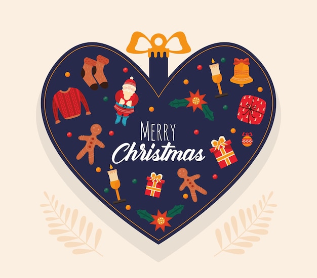 Vector joyeux noel heart