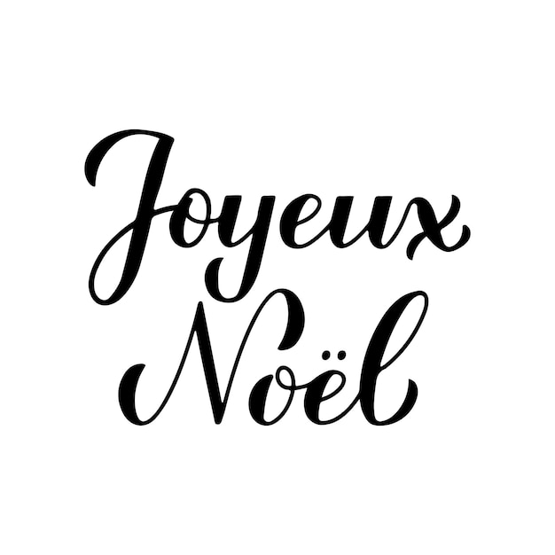 Joyeux Noel kalligrafie handlettering geïsoleerd op wit Merry Christmas typografie poster in het Frans Makelijk te bewerken vector sjabloon voor groeten kaart banner flyer sticker enz