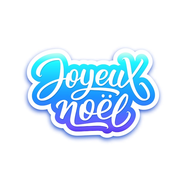 Joyeux noel-tekst op etiket. kerst wenskaart