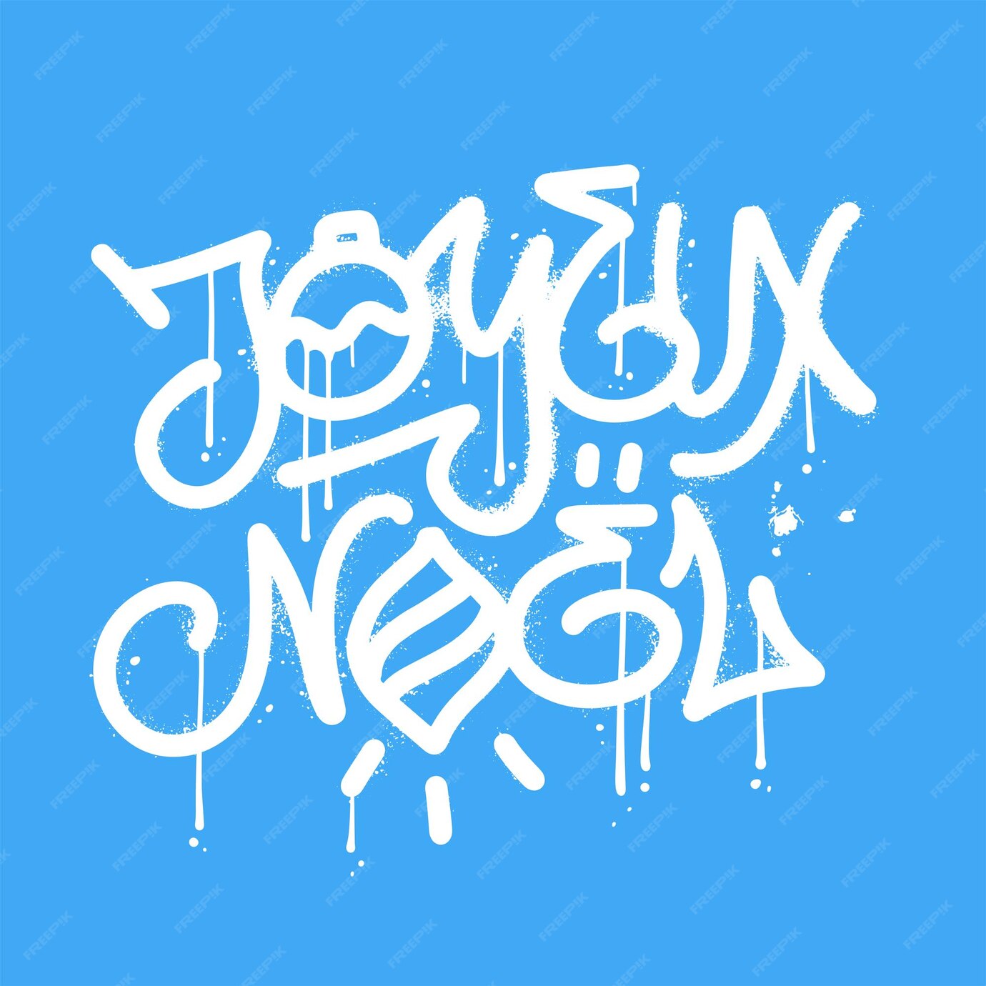 Premium Vector Joyeux noel urban graffiti lettering on blue