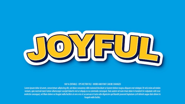 Joyful 3d cartoon style text effect