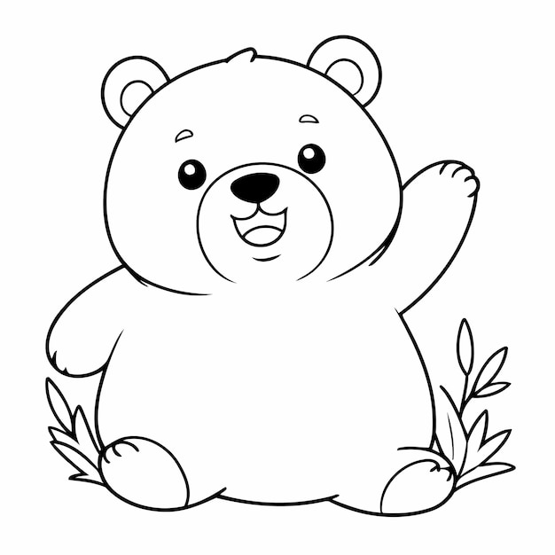 Joyful Bear illustratie voor kinderen pagina
