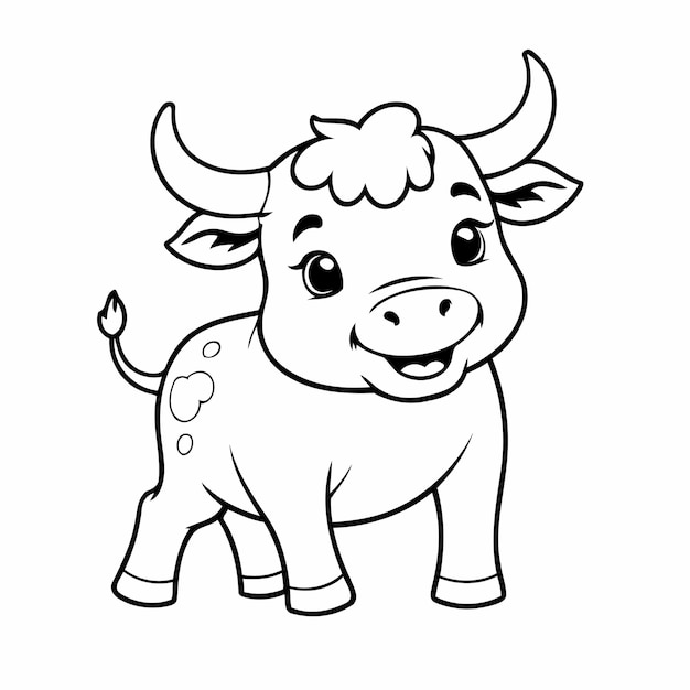 Joyful Bull illustratie voor kleurboek