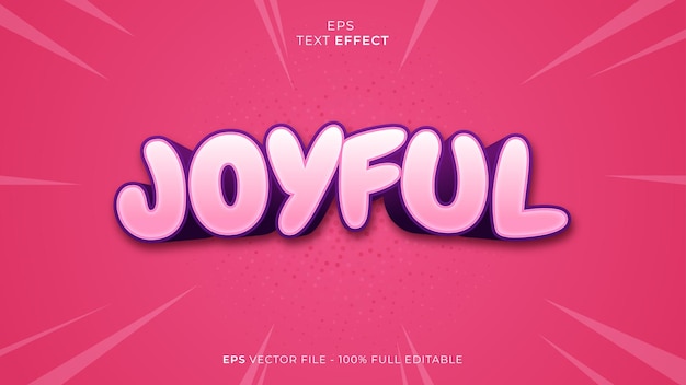 Joyful editable text effect font