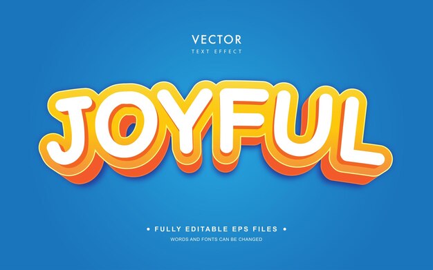 Vector joyful editable vector text effect