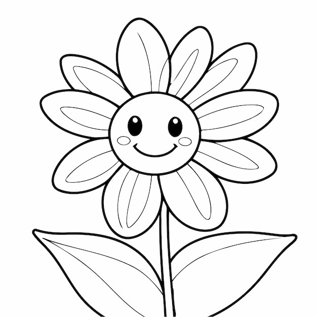 Joyful Flower drawing coloring book cover design