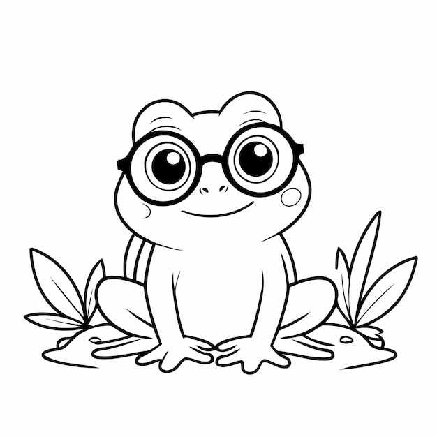 Vector joyful frog doodle for toddlers and kids