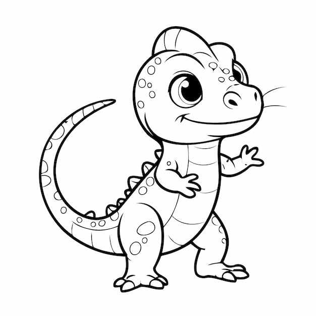 Joyful Lizard Artist doodle illustration for kids page