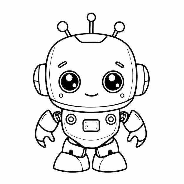 Joyful Robot coloring book cover design