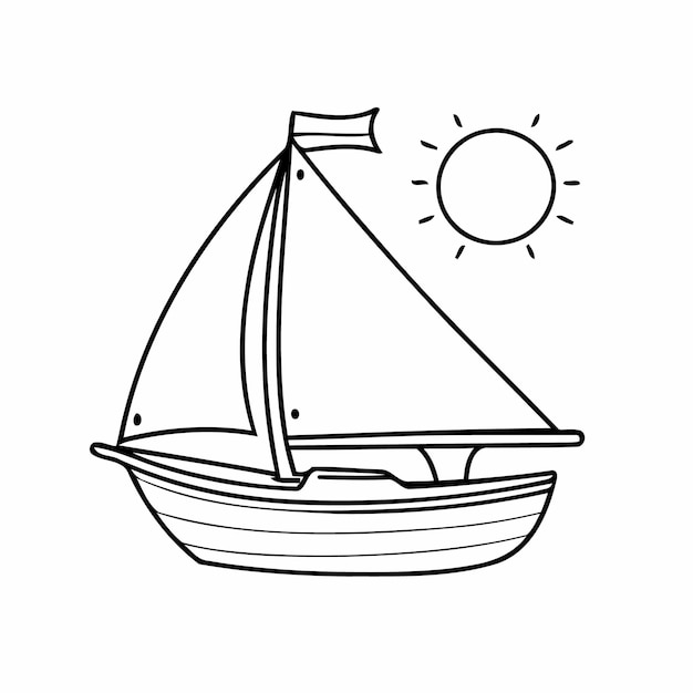 喜びの帆船のカラーリングブックの表紙デザイン