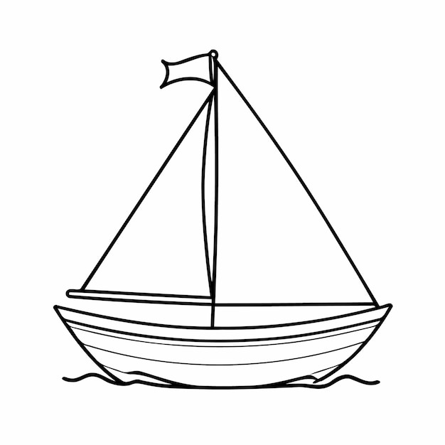 Joyful Sailboat for kids colouring page