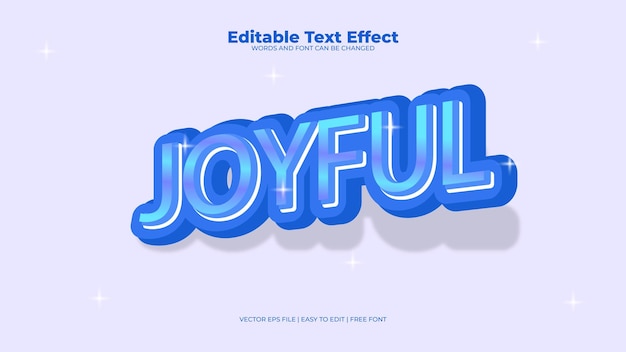 Vector joyful white editable text effect