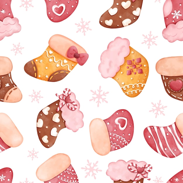 joyful winter and christmas seamless pattern