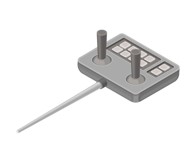 Joystick as Robotic Technology and Electronic Equipment with Artificial Intelligence Isometric Vector Illustration