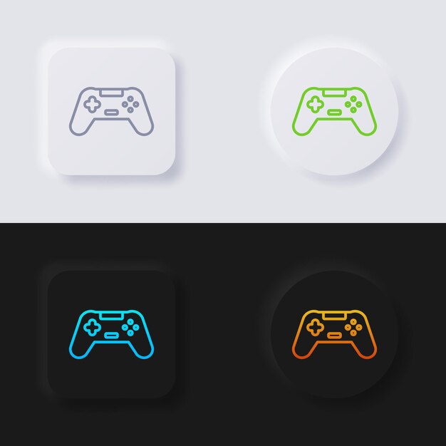ชุดไอคอนปุ่มจอยสติ๊ก ปุ่ม Neumorphism หลากสี การออกแบบ UI ที่นุ่มนวลสำหรับ Web design Application UI และปุ่มเวกเตอร์อื่นๆ