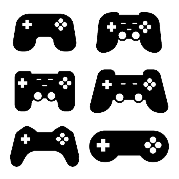 Vector joystick controller video game icon set gaming vector illustration