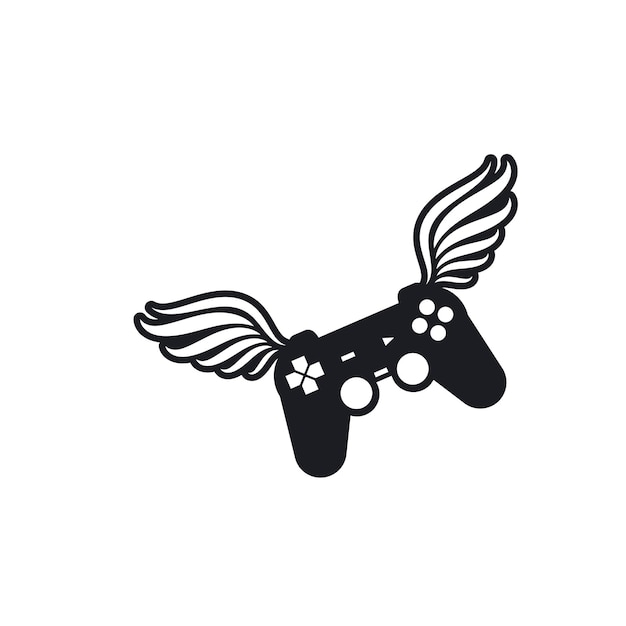 Joystick controller vleugels pictogram vectorillustratie