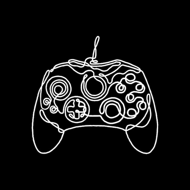 Vector joystick game abstract line vector illustration