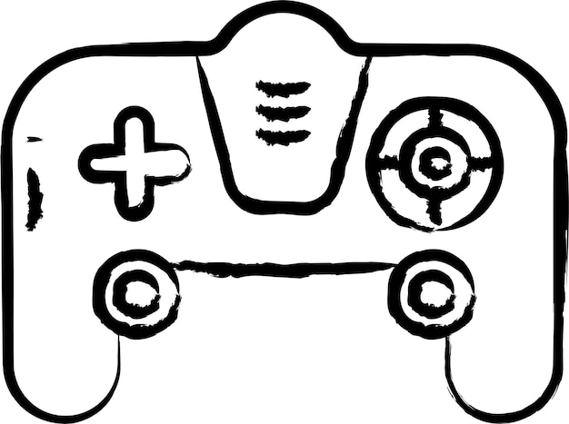 Vettore illustrazione vettoriale disegnata a mano con il joystick