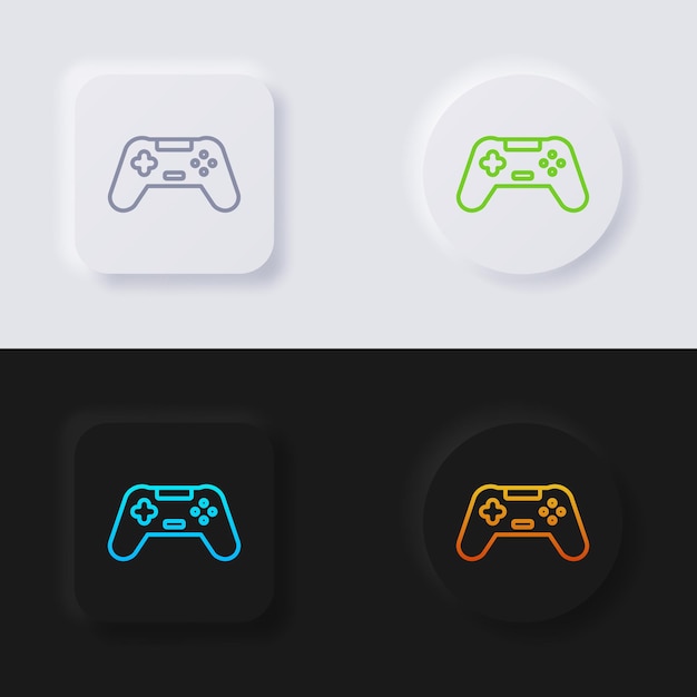 Joystick knop icon set Multicolor neumorfisme knop zachte UI Ontwerp voor webdesign Toepassing UI en meer Knop Vector