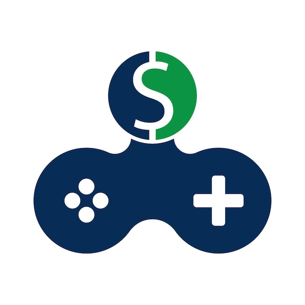 Gioco di soldi con joystick online ispirazione creativa per il design del logo logo del gioco con soldi