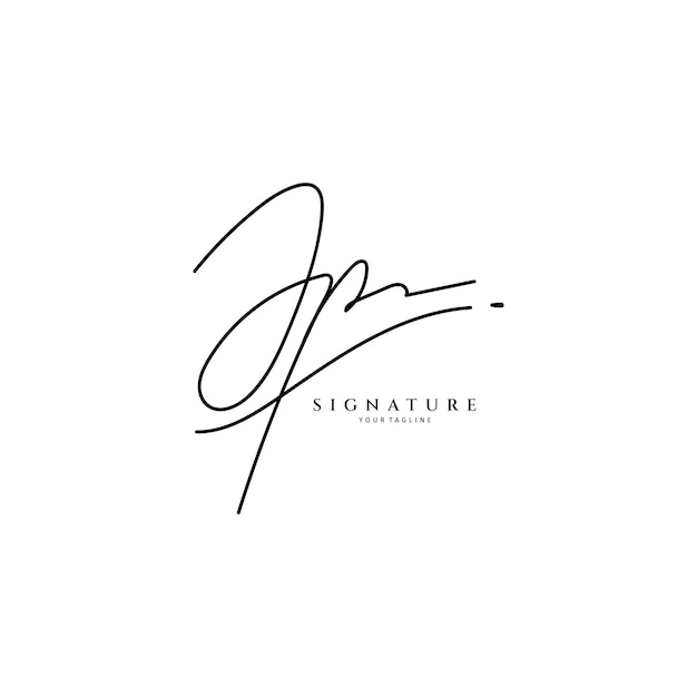 Vector jp handwritten logo template initial signature vector