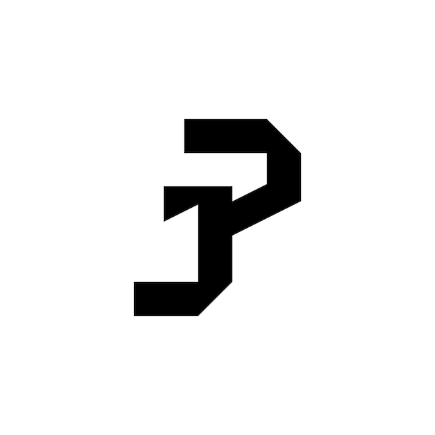 JP initial letter logo flat design style, modern minimal logo