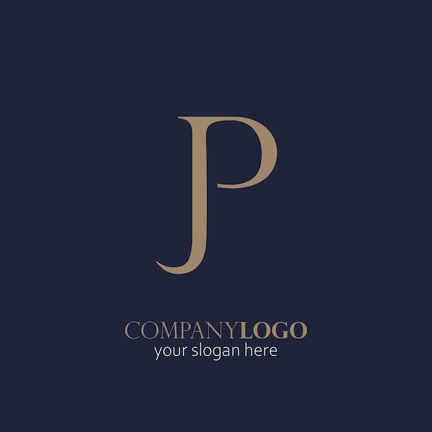 Logo del monogramma della lettera jp