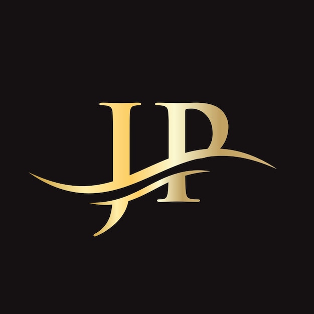 Дизайн логотипа JP Letter Дизайн логотипа JP с концепцией волны воды