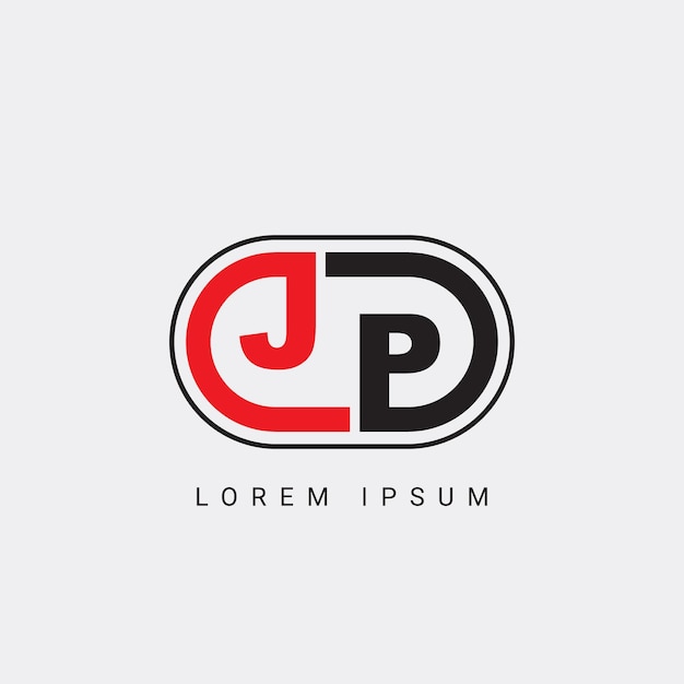 JP of PJ Letter Initial Logo Design Vector Template