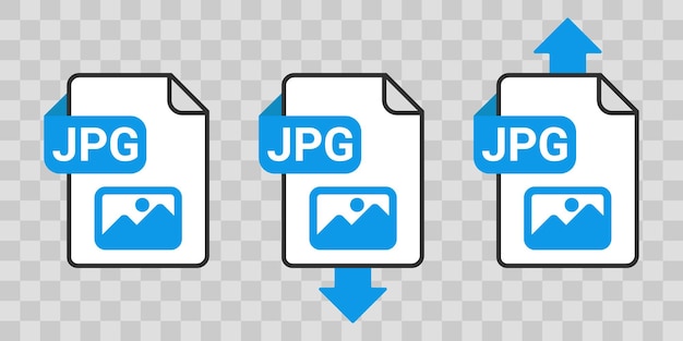 Vector jpg file format icons with a transparent background