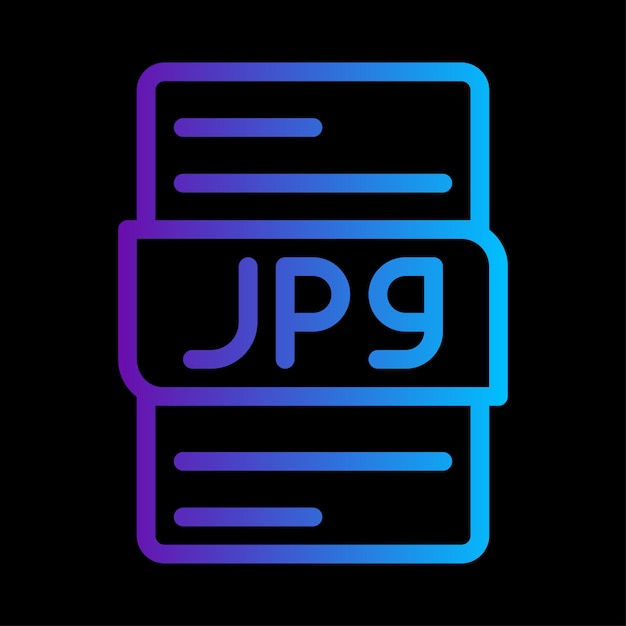 jpg file type gradient icon format extension document files symbol icons vector illustration