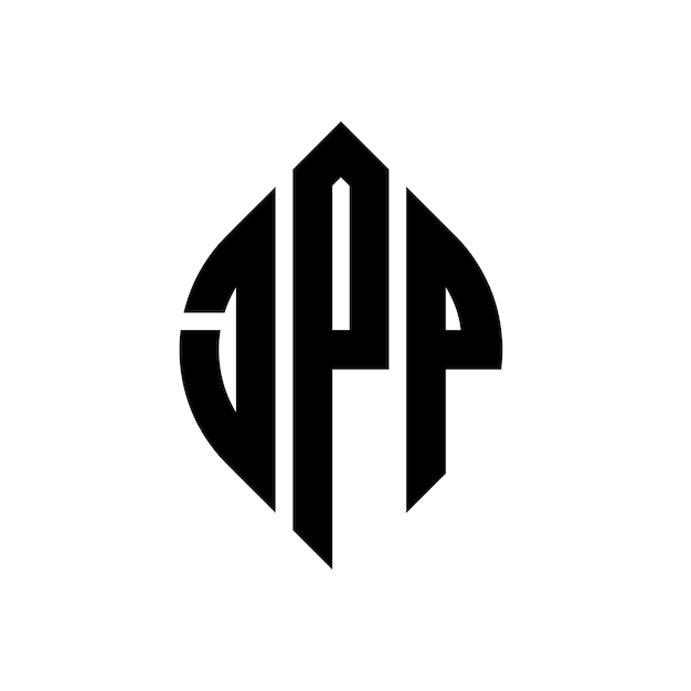 Вектор Дизайн логотипа jpp круговой буквы с формой круга и эллипса jpp эллипсовые буквы с типографическим стилем три инициалы образуют логотип круга jpp круговая эмблема абстрактная монограмма письмо марка вектор