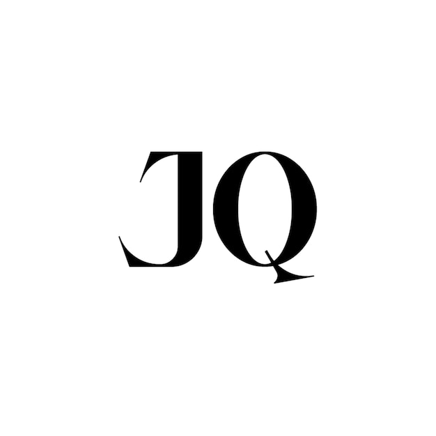 JQ モノグラム ロゴデザイン 文字 テキスト 名前 シンボル 単色 ロゴタイプ アルファベット 文字 シンプル ロゴ