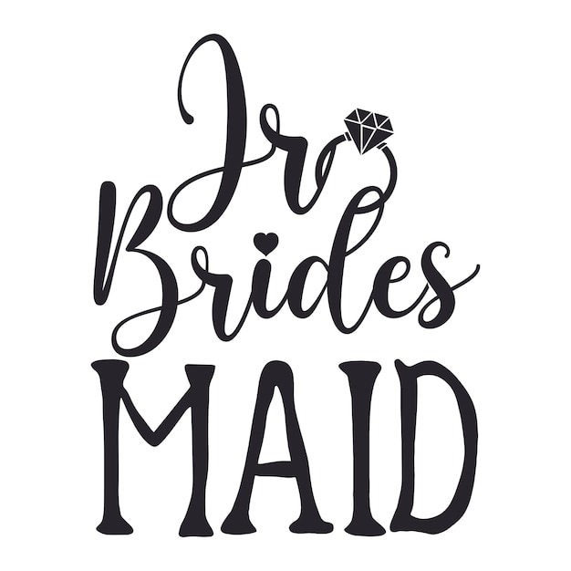 Jr Brides Maid cursieve typografie belettering