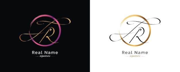 JR eerste handtekening logo-ontwerp met elegante en minimalistische handschriftstijl Eerste J en R-logo-ontwerp voor bruiloft, mode-sieraden, boetiek en zakelijke merkidentiteit