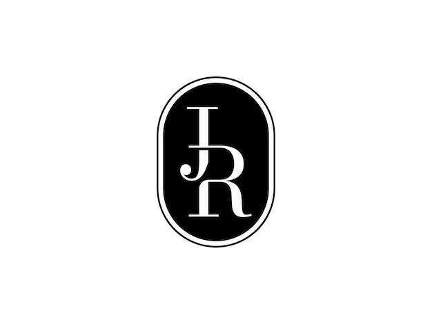 Jr initial letter jr monogram for wedding couple title logo company and icon business with isolated white background