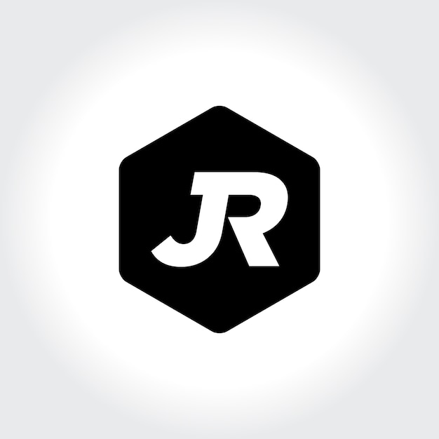 JR initial monogram inside hexagon icon