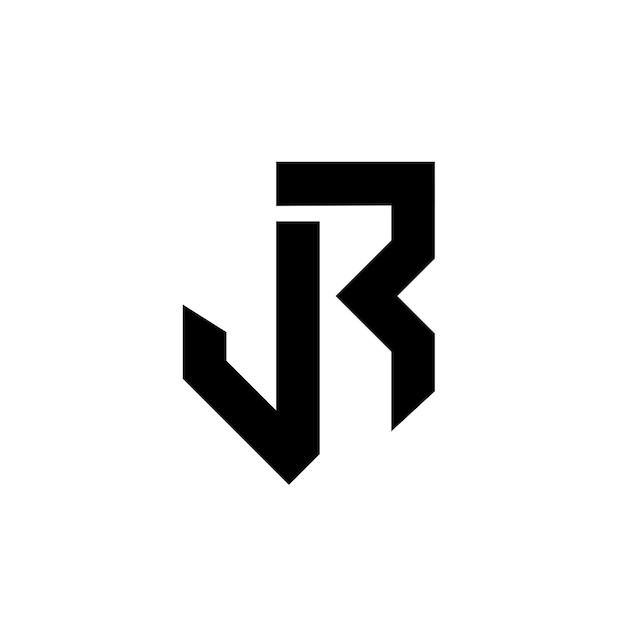 JR 문자 모노그램 로고 아이콘 디자인