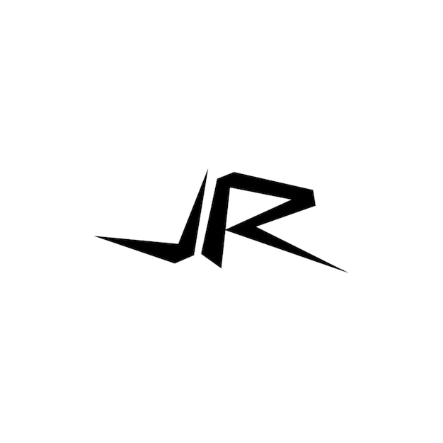JR モノグラム ロゴデザイン 文字 テキスト 名前 シンボル 単色 ロゴタイプ アルファベット 文字 シンプル ロゴ