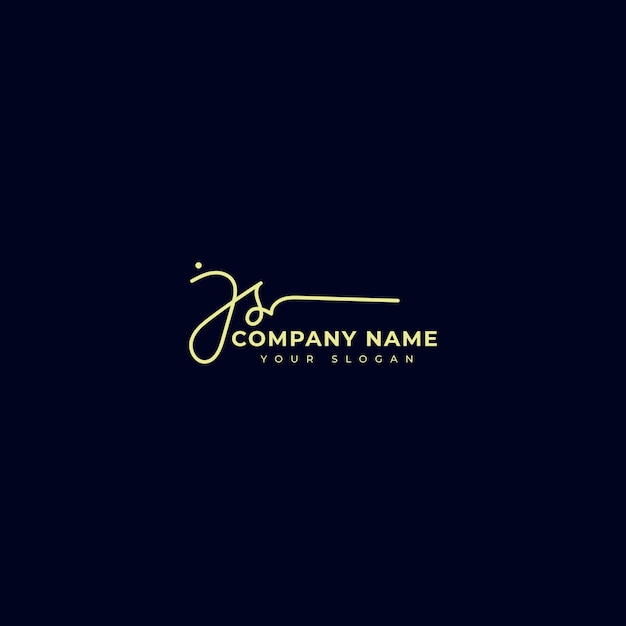 Js Initial signature logo vector design