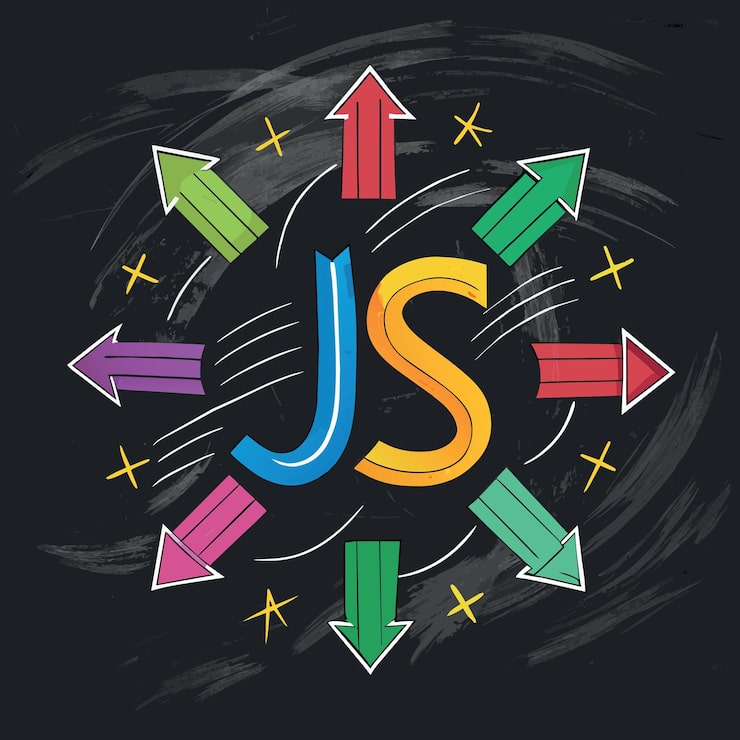 Vector js javascript modern programming language for software development or application concept multi c
