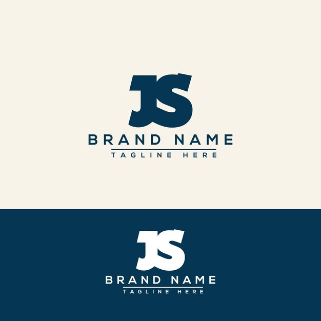 JS Logo Design Template Vector Graphic Branding Element.