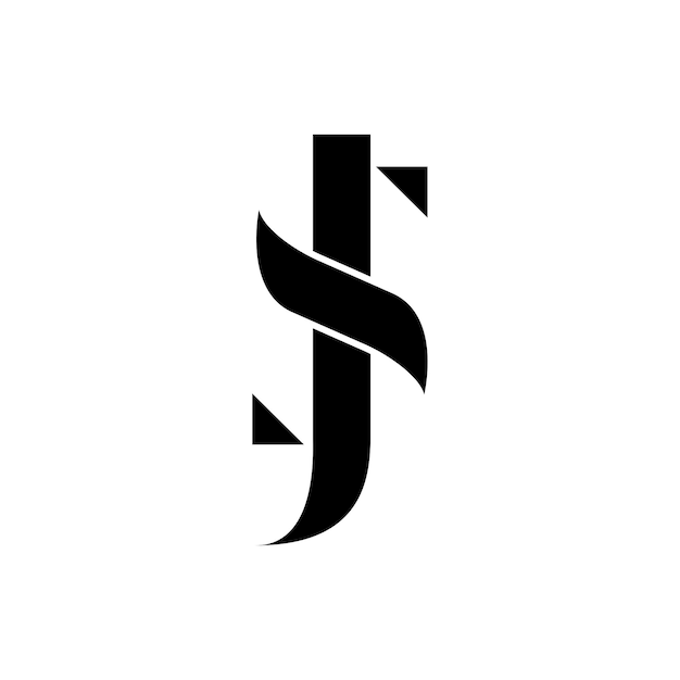 JS or SJ luxury initial lettering logo design